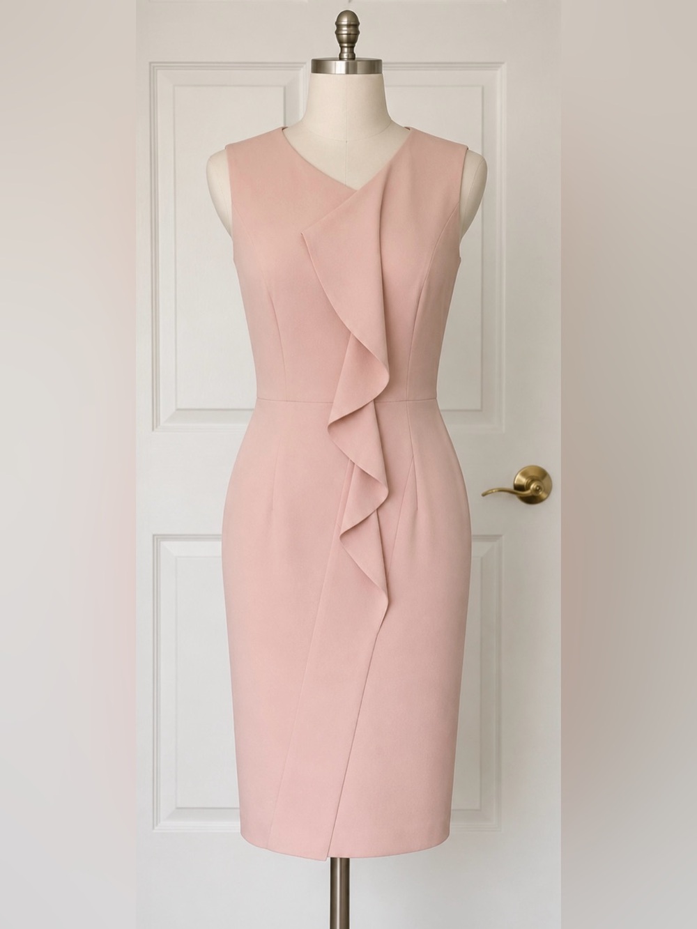 Calvin Klein Blush Ruffle Midi Dress